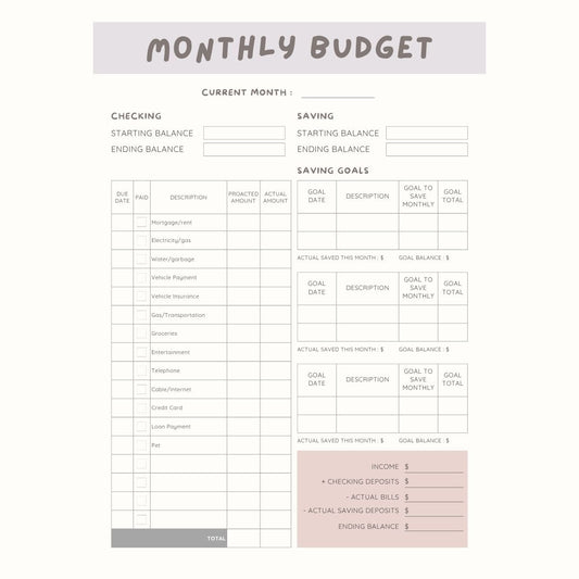 Smart Budget Kit โ 7 Printable Planners to Track Your Money - Preview 2 - finance organizer