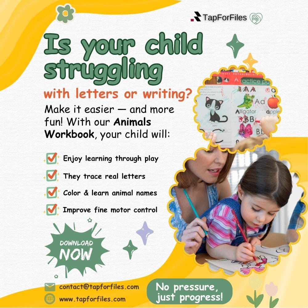 Animals Coloring & Writing Workbook - Preview 1 - Children's Book