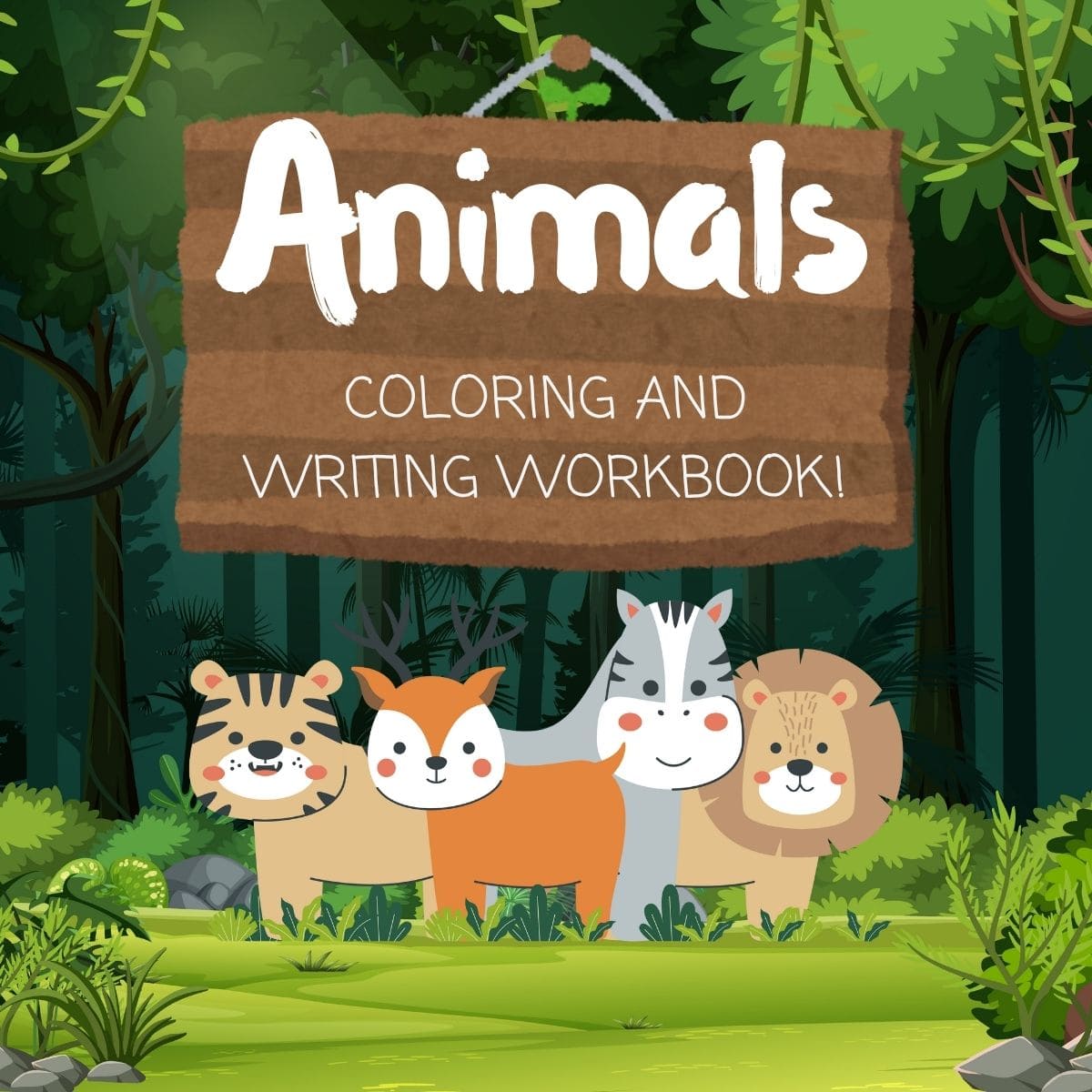 Animals Coloring & Writing Workbook - Preview 1 - Children's Book