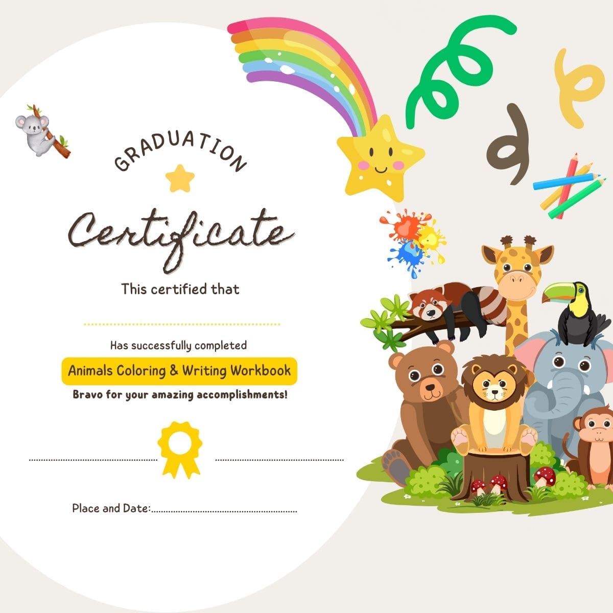 Animals Coloring & Writing Workbook - Preview 7 - Children's Book